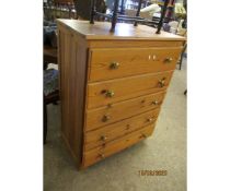 MODERN PINE FIVE DRAWER CHEST