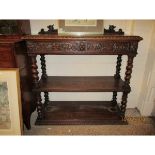 OAK GOTHIC STYLE THREE TIER BUFFET