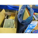 TWO BOXES AND A BAG OF VARIOUS MODERN PICTURE FRAMES ETC