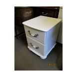 MODERN WHITE TWO DRAWER BEDSIDE CABINET