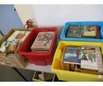 FOUR BOXES OF VARIOUS REFERENCE AND COOKERY BOOKS ETC