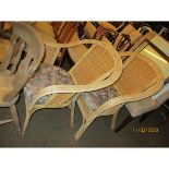 PAIR OF MODERN BASKET WORK CHAIRS