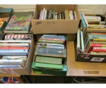 FIVE BOXES OF BOOKS TO INCLUDE GARDENING AND ORNITHOLOGY BOOKS