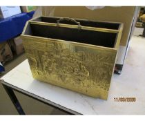 BRASS PLATED MAGAZINE RACK