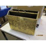 BRASS PLATED MAGAZINE RACK