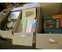 THREE BOXES OF VARIOUS REFERENCE BOOKS AND NOVELS ETC