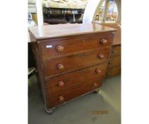 VICTORIAN MAHOGANY FOUR DRAWER CHEST