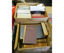 TWO BOXES OF VARIOUS AUCTION CATALOGUES, STRAND MAGAZINE VOLUMES ETC