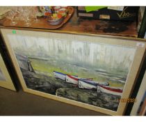 MODERN OIL PAINTING SIGNED B BARRETT OF A COASTAL SCENE