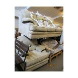 MODERN TWO-PIECE SUITE OF THREE SEATER SOFA AND EASY CHAIR
