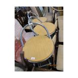 SET OF THREE MODERN TUBULAR FRAMED BAR STOOLS