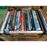 BOX OF VARIOUS WAR AND MILITARY ARMS AND WEAPONRY BOOKS