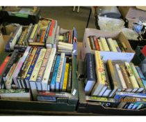 FOUR BOXES OF VARIOUS REFERENCE AND HISTORY BOOKS ETC