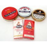 Various tobacco includes Mac Baren Club Blend, Mac Baren roll cake, Orlik Dark Kentucky in tins