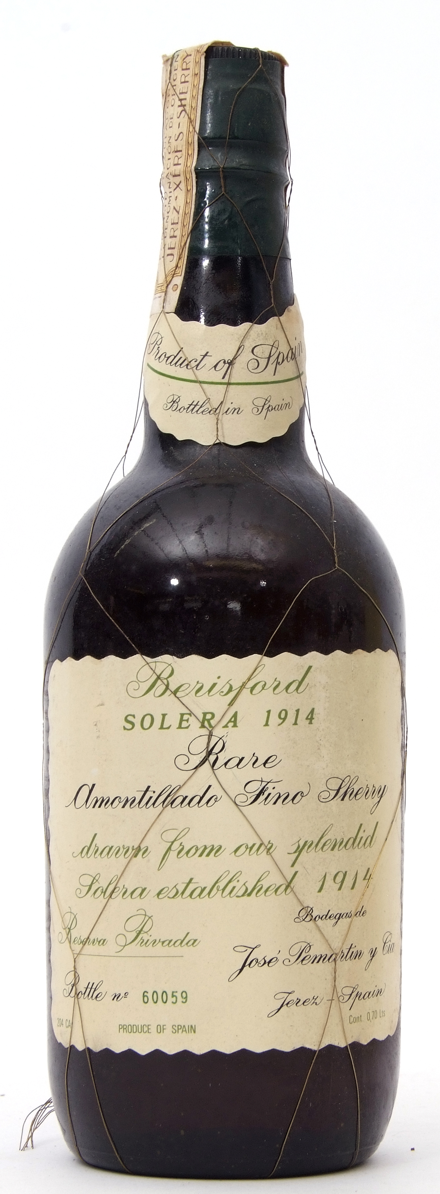 Beresford Rare Amontillado Solera Sherry 1914 1 bottle