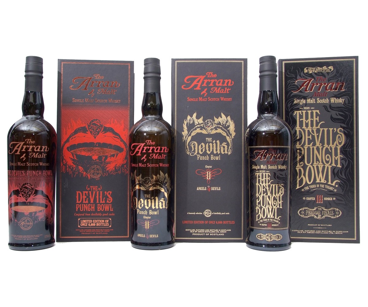The Arran Malt Single Malt Scotch Whisky "The Devil's Punchbowl", chapters 1, 2 and 3 (limited