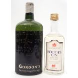 Vintage bottle of Gordon's Special Dry London Gin, 70% proof and further small bottle of Booth's