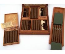 Ruysdael XO five Corona cigars in wooden case, Van Renssen 100 cigars in case and Justus van