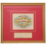 Pre-war H Upmann Havana cigar box, framed and glazed