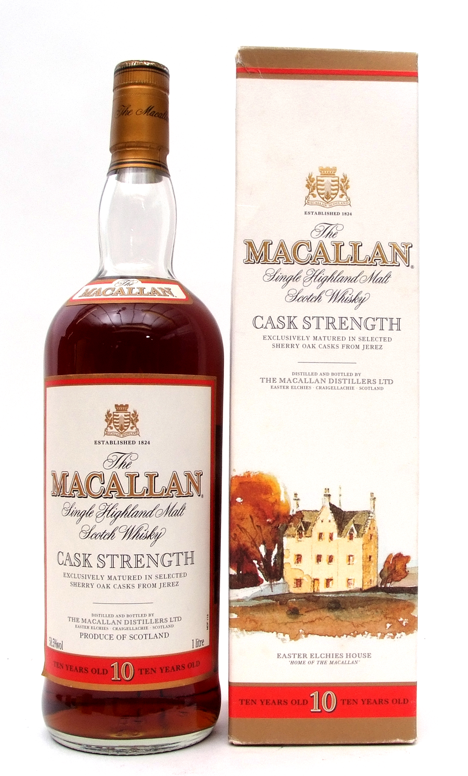 The MacAllan cask strength 10yo Single Malt Whisky, 58.5% vol, 1 litre, boxed