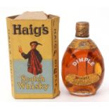 Dimple Haig Scotch Whisky, 70% proof, half bottle in a torn and worn cardboard carton