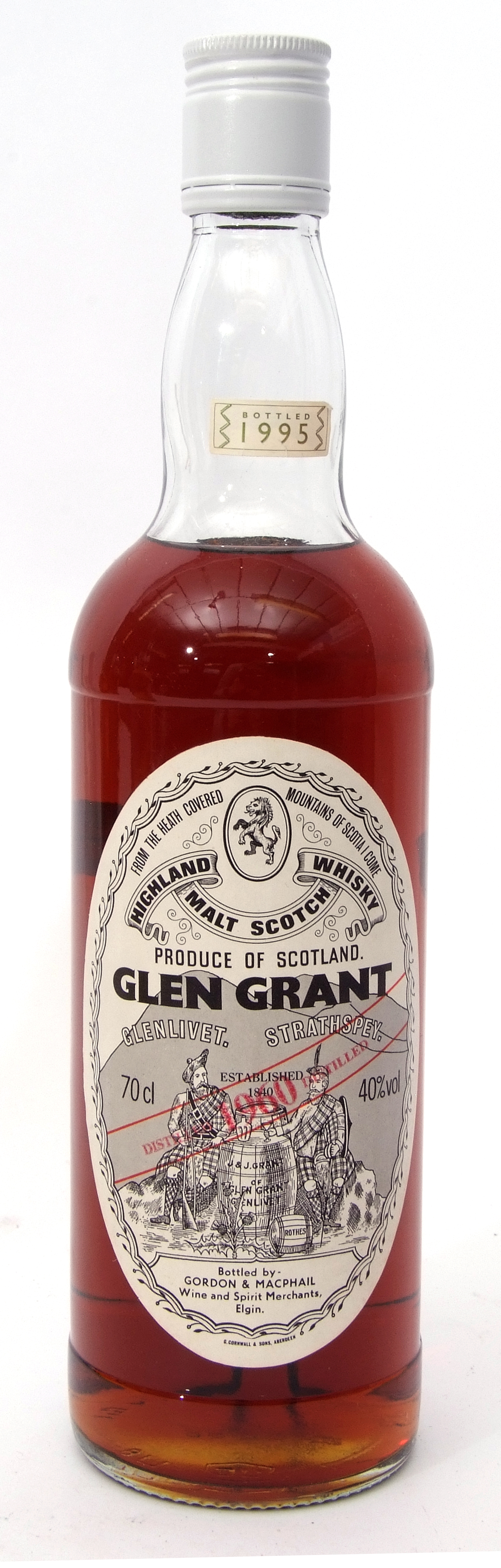 Glen Grant Highland Malt Scotch Whisky, bottled 1995 (Gordon & McPhail), 40% vol, 70cl