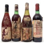 Chateau Enclos Haut Mazupres (Pomerol) 1982, and 7 other bottles of red wine (labels unreadable)