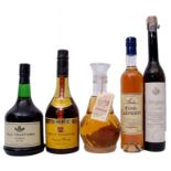 Mixed Lot: Torres Gran Reserve Imperial brandy, Annee fine calvados, Grappa di Morcato, Old Trafford