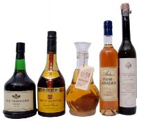 Mixed Lot: Torres Gran Reserve Imperial brandy, Annee fine calvados, Grappa di Morcato, Old Trafford