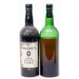 Warre's 1960 vintage Port, 1 bottle, and a further unlabelled bottle (2 bottles)