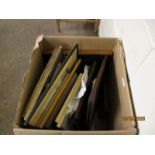 BOX CONTAINING MIXED PICTURES, PRINTS, PICTURE FRAMES ETC