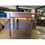 CHERRY WOOD SQUARE FORMED COFFEE TABLE WITH REEDED LEGS