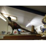 COLD PAINTED CAST METAL PHEASANT TABLE LIGHTER