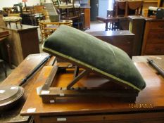 MAHOGANY GOUT TYPE STOOL WITH UPHOLSTERED TOP