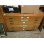 OAK SIX DRAWER PLAN CHEST