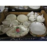 BOX CONTAINING MIXED WEDGWOOD FLORAL TEA WARES ETC