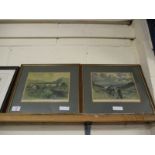 PAIR OF TEAK FRAMED PRINTS “HIGHLAND PONY” AND “CONNEMARA PONY” (2)