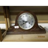 OAK FRAMED EARLY 20TH CENTURY MANTEL CLOCK