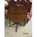 GEORGE III CIRCULAR TILT TOP SIDE TABLE WITH TURNED COLUMN ON PAD FEET