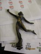 BRONZE HOOD ORNAMENT OF A LADY DANCER