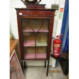 EDWARDIAN MAHOGANY PAINTED SINGLE GLAZED DOOR DISPLAY CABINET