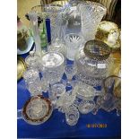 MIXED LOT OF GLASS WARES, BOWLS, VASES, ETC