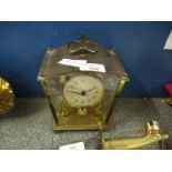 BRASS FRAMED BENTIME CARRIAGE TYPE CLOCK