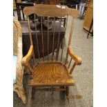 BEECHWOOD FRAMED ROCKING ARMCHAIR