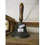BRASS HAND BELL WITH TURNED HANDLE