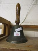 BRASS HAND BELL WITH TURNED HANDLE