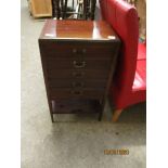 EDWARDIAN MAHOGANY FIVE DRAWER DROP FRONTED MUSIC CHEST