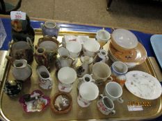 TRAY CONTAINING MINIATURE WARES, JUGS, EGG CUPS ETC