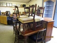 HARLEQUIN SET OF SIX DINING CHAIRS WITH UPHOLSTERED SEATS