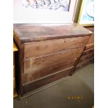 MAHOGANY FRAMED FOUR FULL WIDTH DRAWER CHEST (LACKING HANDLES) (A/F)
